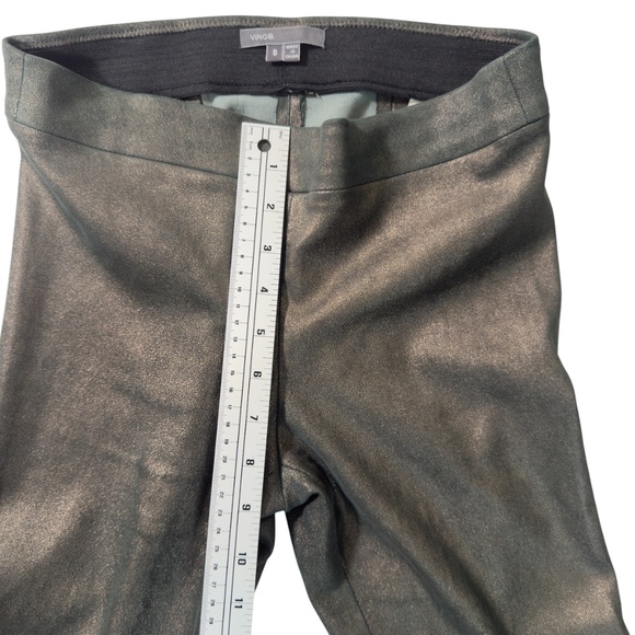 Vince Women’s Elastic Waistband Metallic Suede Ankle Leggings Green Size Small - Picture 6 of 14